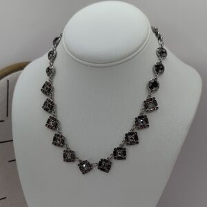 White House Black Market Black and Silver Geometric Necklace